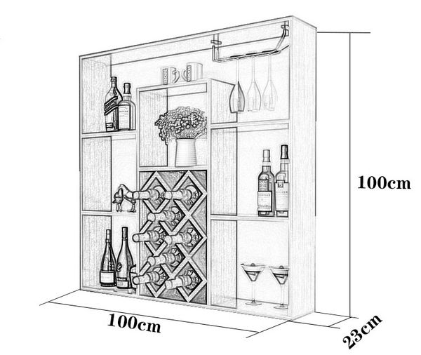 tủ rượu treo tường bằng kính