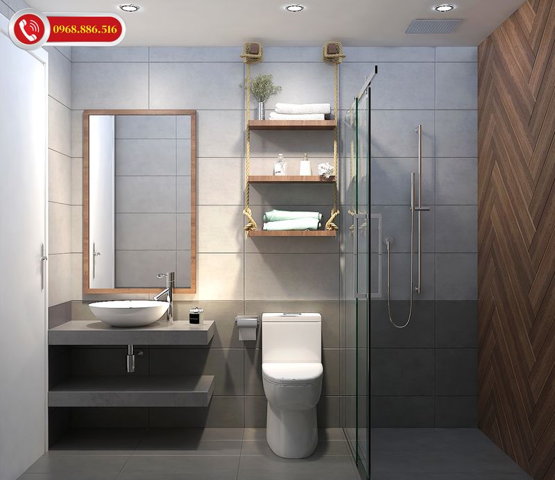 Phòng tắm được thiết kế hiện địa với nội thất thông minh nổi bật