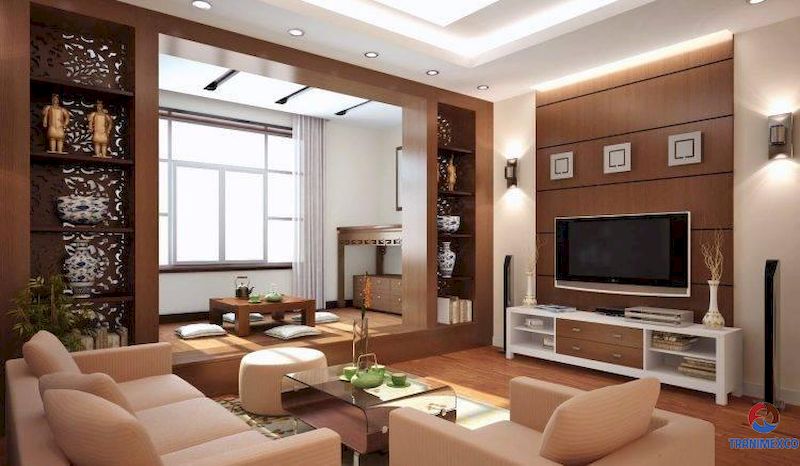 Tủ gỗ trang trí phòng khách đẹp