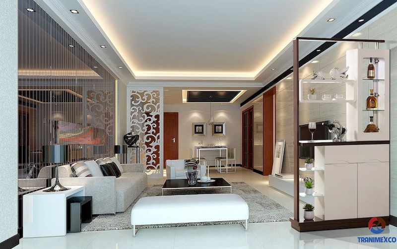 Mẫu tủ trang trí phòng khách gỗ công nghiệp