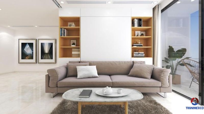 Mẫu tủ trang trí phòng khách gỗ công nghiệp