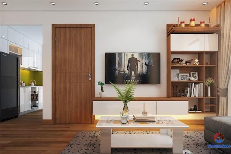 Mẫu tủ trang trí phòng khách hiện đại