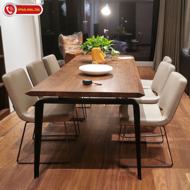 Những mẫu thiết kế bàn ăn 6 ghế gỗ óc chó sẽ phù hợp với đa số không gian của các gia đình Việt hiện nay