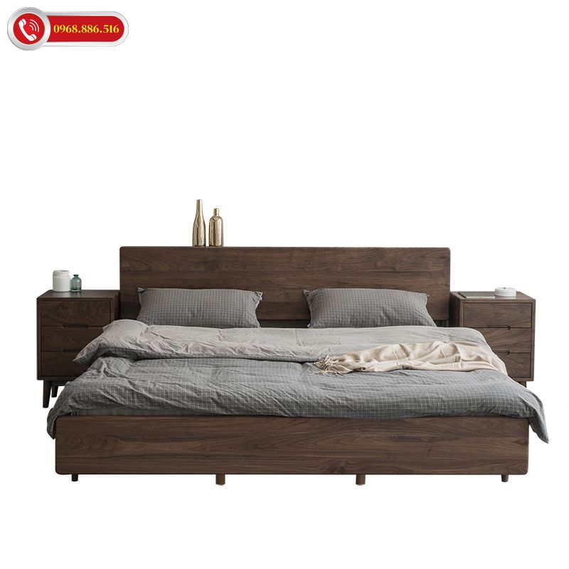 Giường ngủ được thiết kế hiện đại tinh tế với đường nét đơn giản nhất