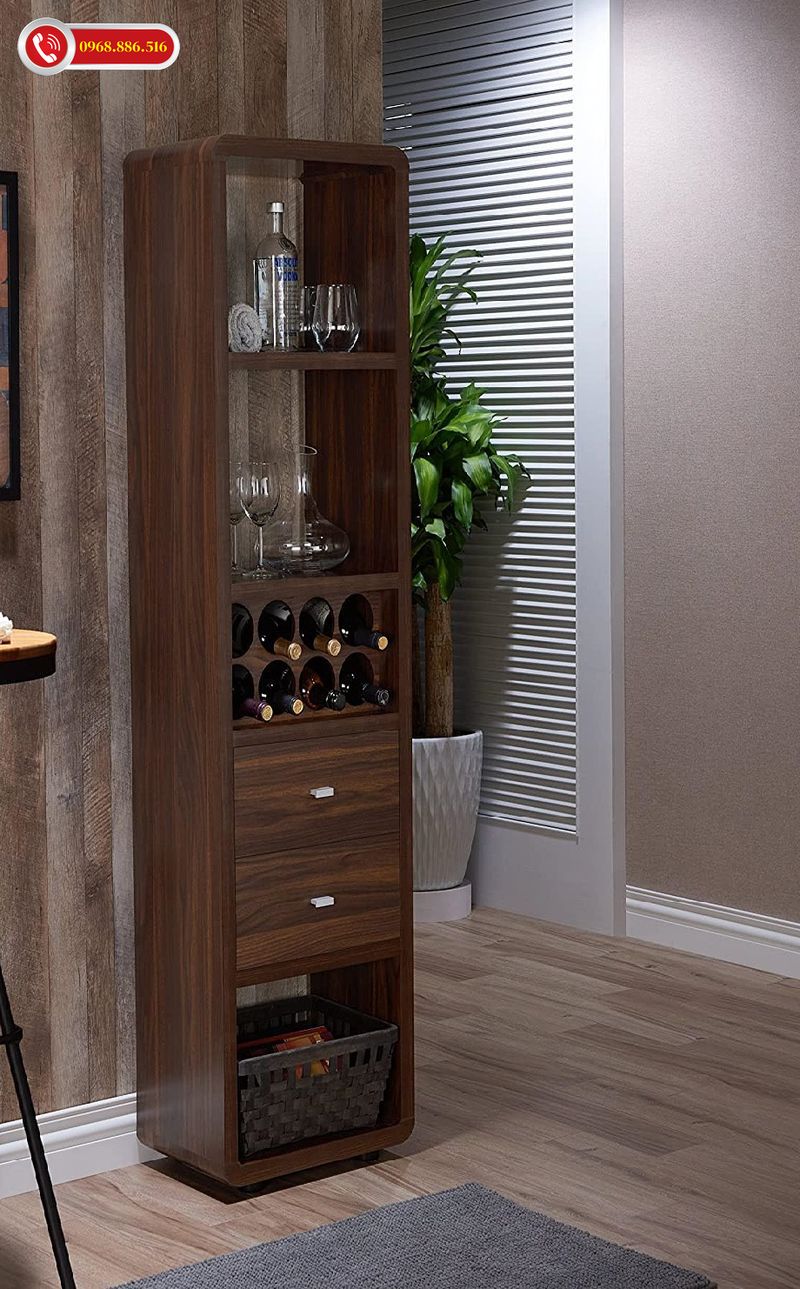 Những mẫu tủ rượu đứng đơn giản tiện ích dành cho không gian nhỏ