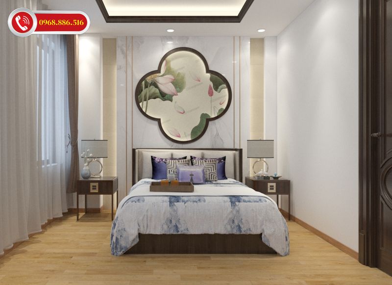 Phòng ngủ đẹp tiện nghi với phong cách indochine tinh tế