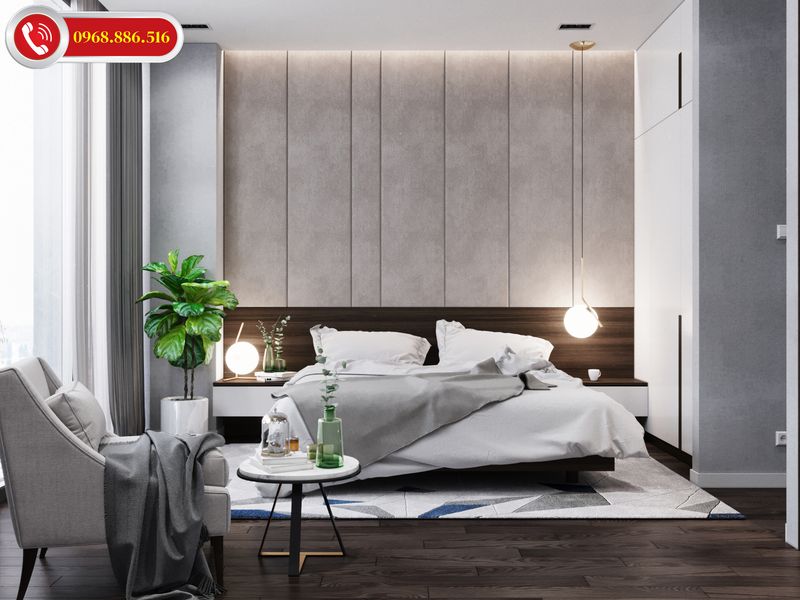 Thiết kế phòng ngủ đẹp cho nữ với tông màu tối giản nhẹ nhàng