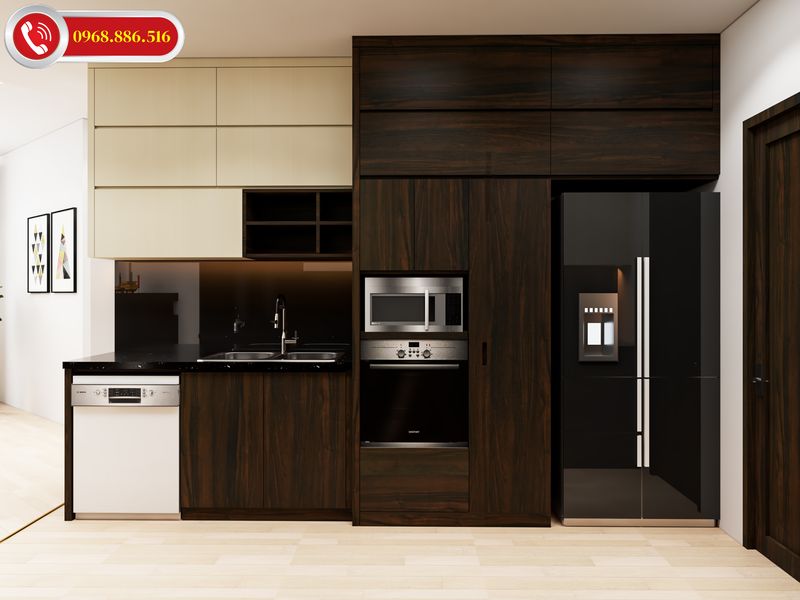 Những mẫu tủ bếp phù hợp với không gian căn hộ có diện tích nhỏ