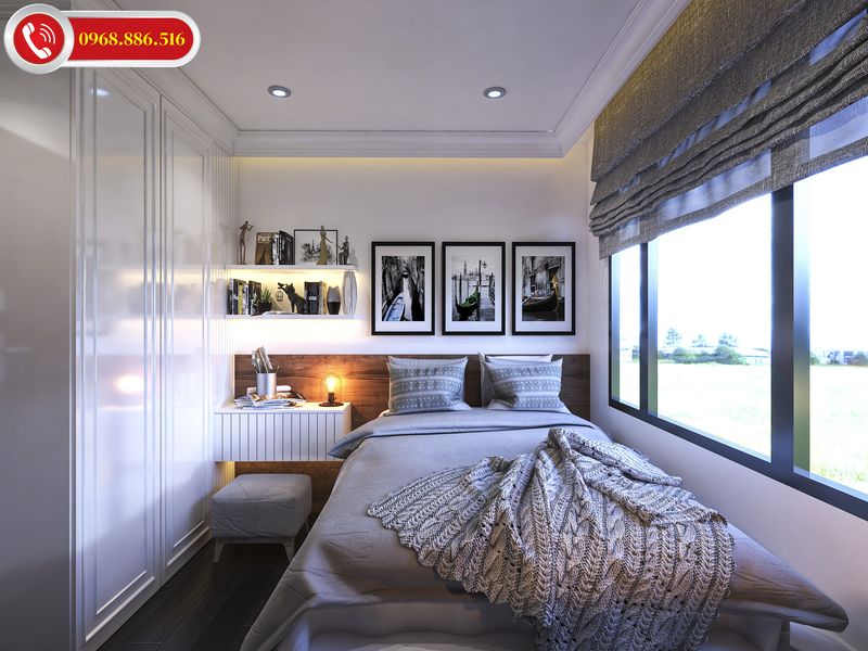 Không gian phòng ngủ thiết kế đơn giản nhẹ nhàng tinh tế