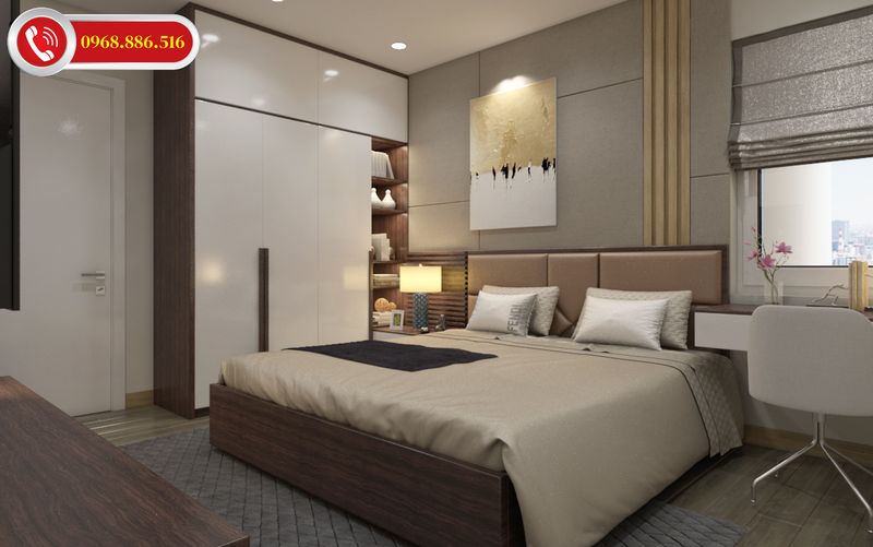Mẫu nội thất phòng ngủ với chất liệu cao cấp tạo không gian sang trọng