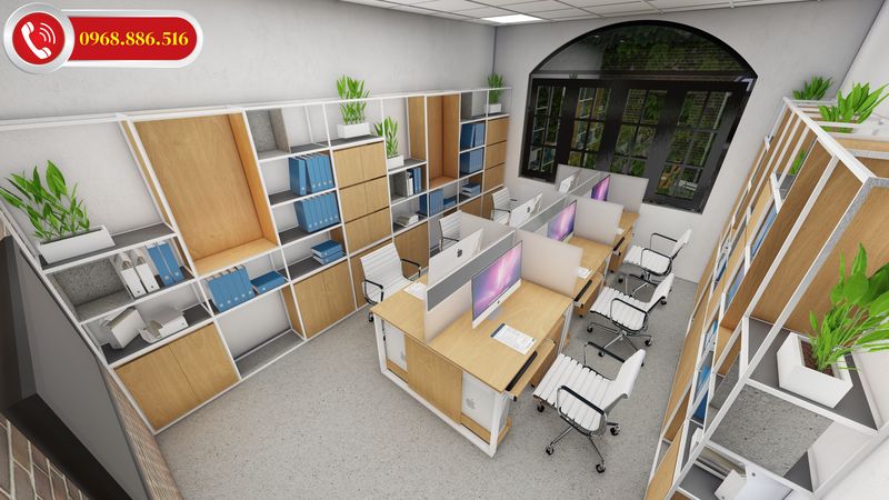 Nội thất văn phòng được thiết kế theo phong cách hiện đại hiện đại