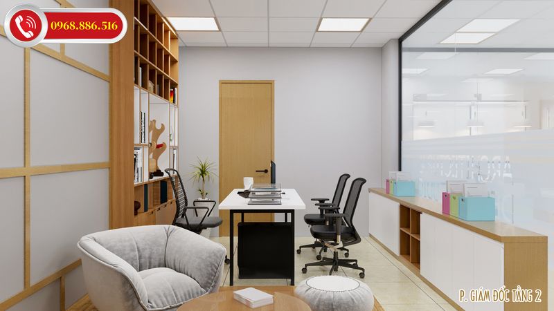 Một văn phòng phong cách tối giản sẽ có được không gian thoải mái, thoáng đãng
