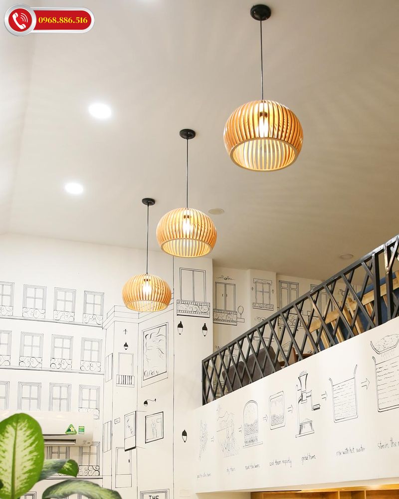 Những mẫu đèn thả trần trang trí độc đáo ấn tượng cho quán cafe