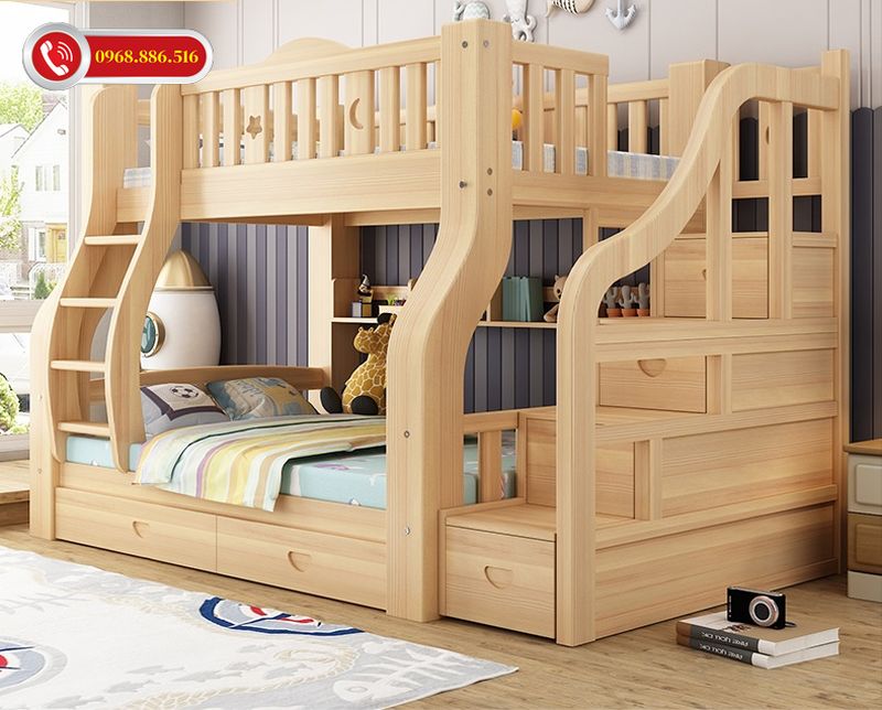 Mẫu giường tầng đẹp hiện đại phù hợp với nhu cầu sử dụng của các bé