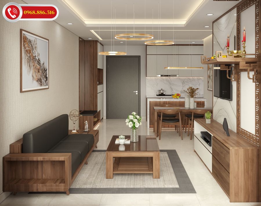 Báo giá 25 mẫu thiết kế nội thất chung cư 70m2 2 phòng ngủ dễ ứng dụng